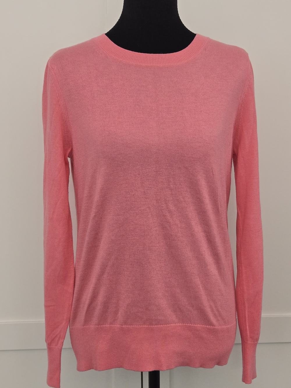 Banana Republic Bright Pink Silk Cashmere Crewneck Sweater Fine Knit Pullover S